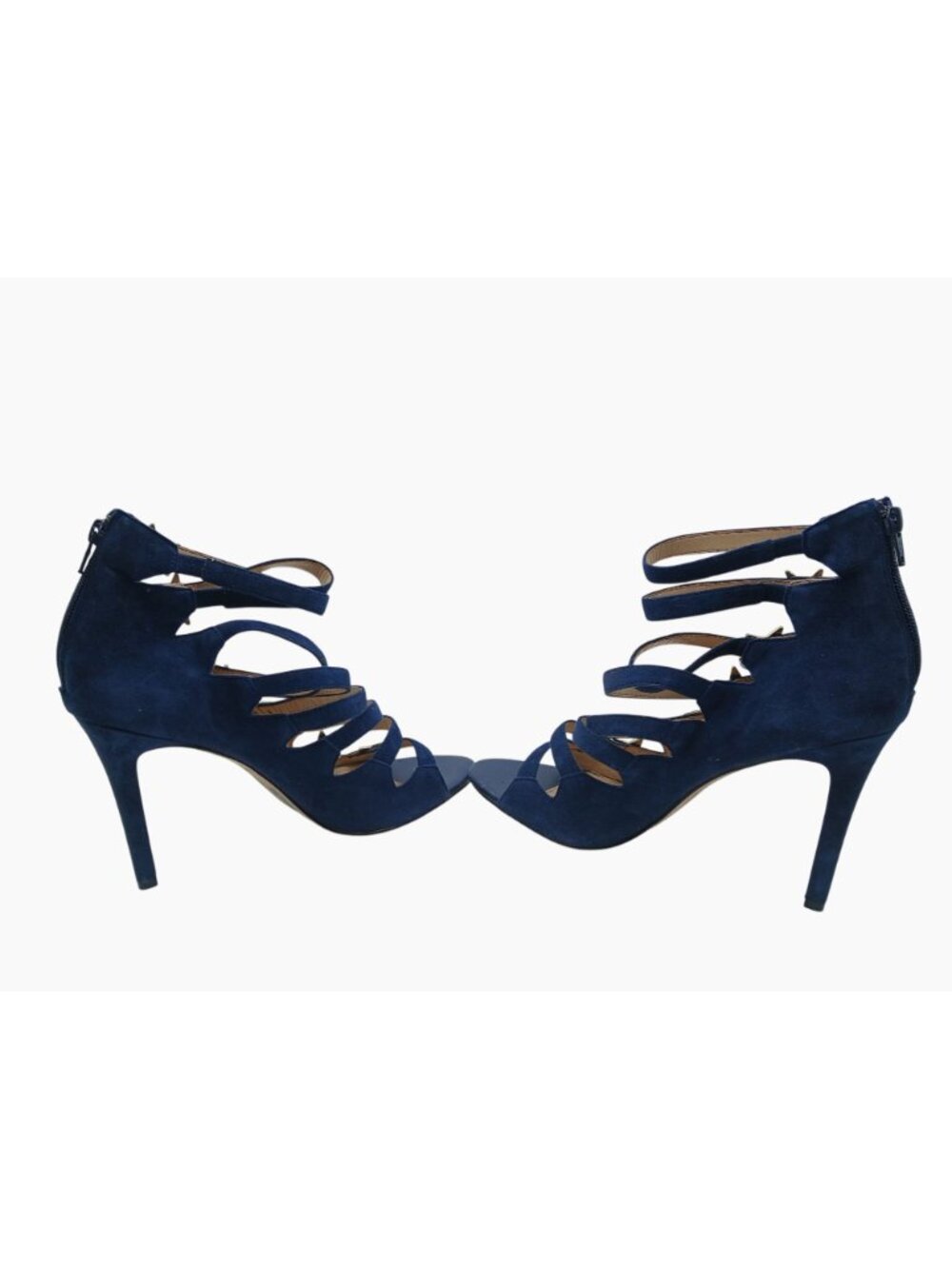 Katy Perry Stella Star Studded Blue Suede Gladiator Stiletto High Heels Size 9 - Picture 10 of 15